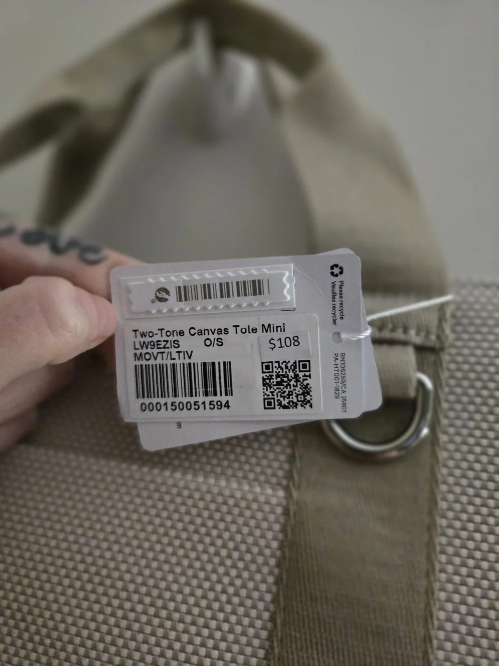 Lululemon Canvas Tote
